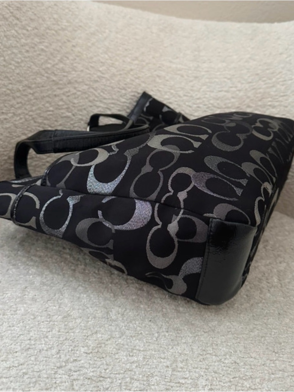 Coach Black and Silver Signature Tote - Picture 5 of 8